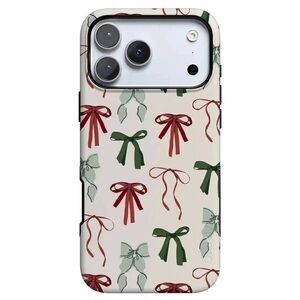 iPhone 15 Pro Max Festive Girlie Holiday Bows Case by Casely.
